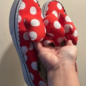 Vans Red and White Polka Dot Kids Slippers
